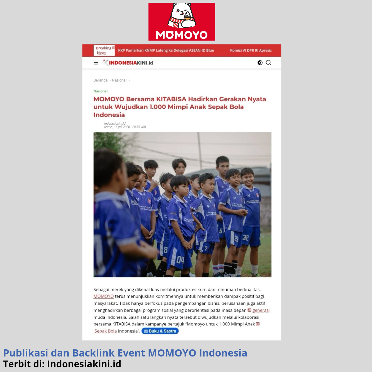 Bukti publikasi dan backlink brand klien 7