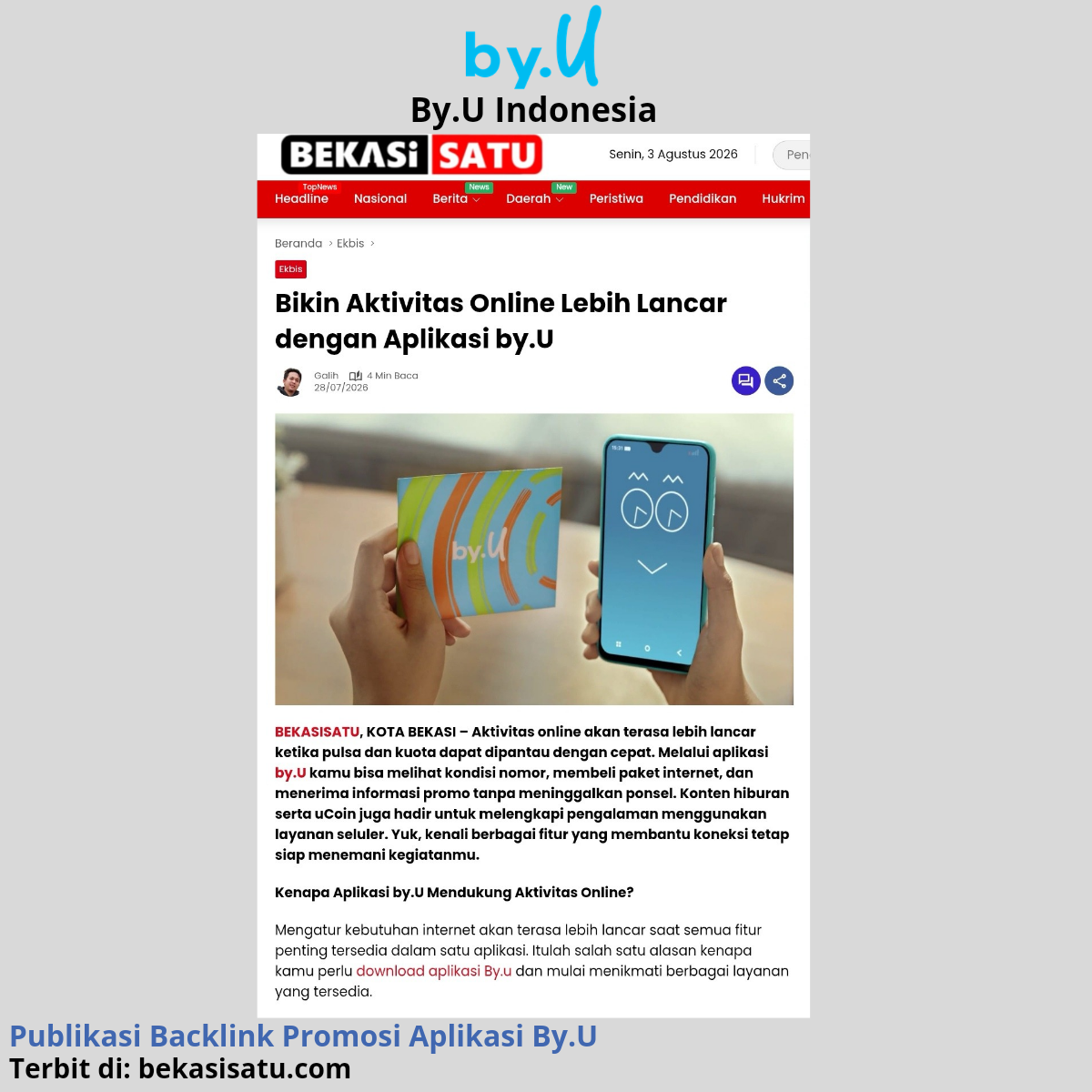 Bukti publikasi dan backlink brand klien 10